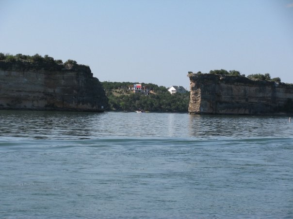 "Little Mount Athos, the bluff to the left, on Possum Kingdom Lake, Texas. From http://www.facebook.com/?ref=home#!/photo.php?pid=2124132&id=597862077